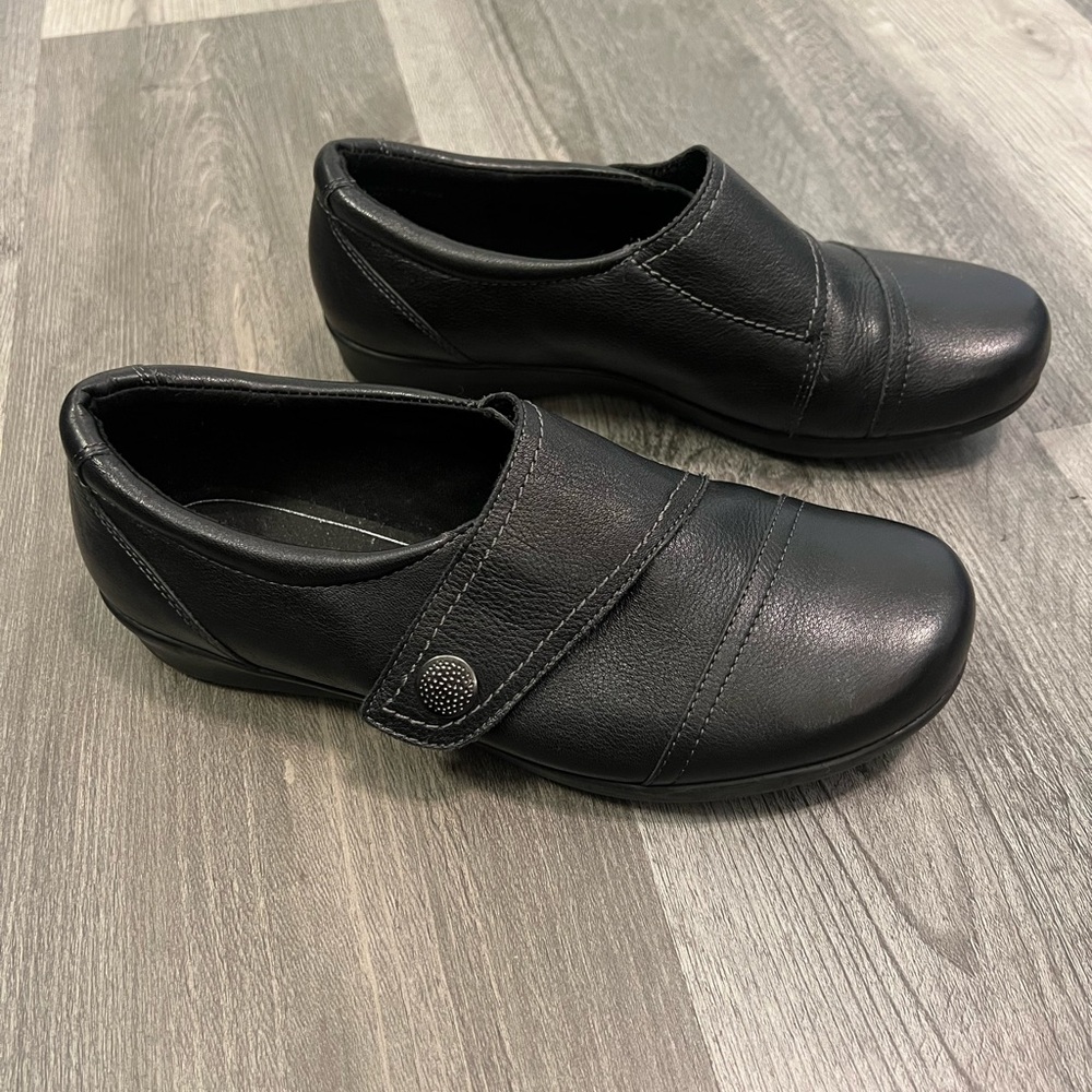 ABEO 24/7 Women's Shoes Comfort Ivonne Hook & Loop Soft Leather Black Size 7.5